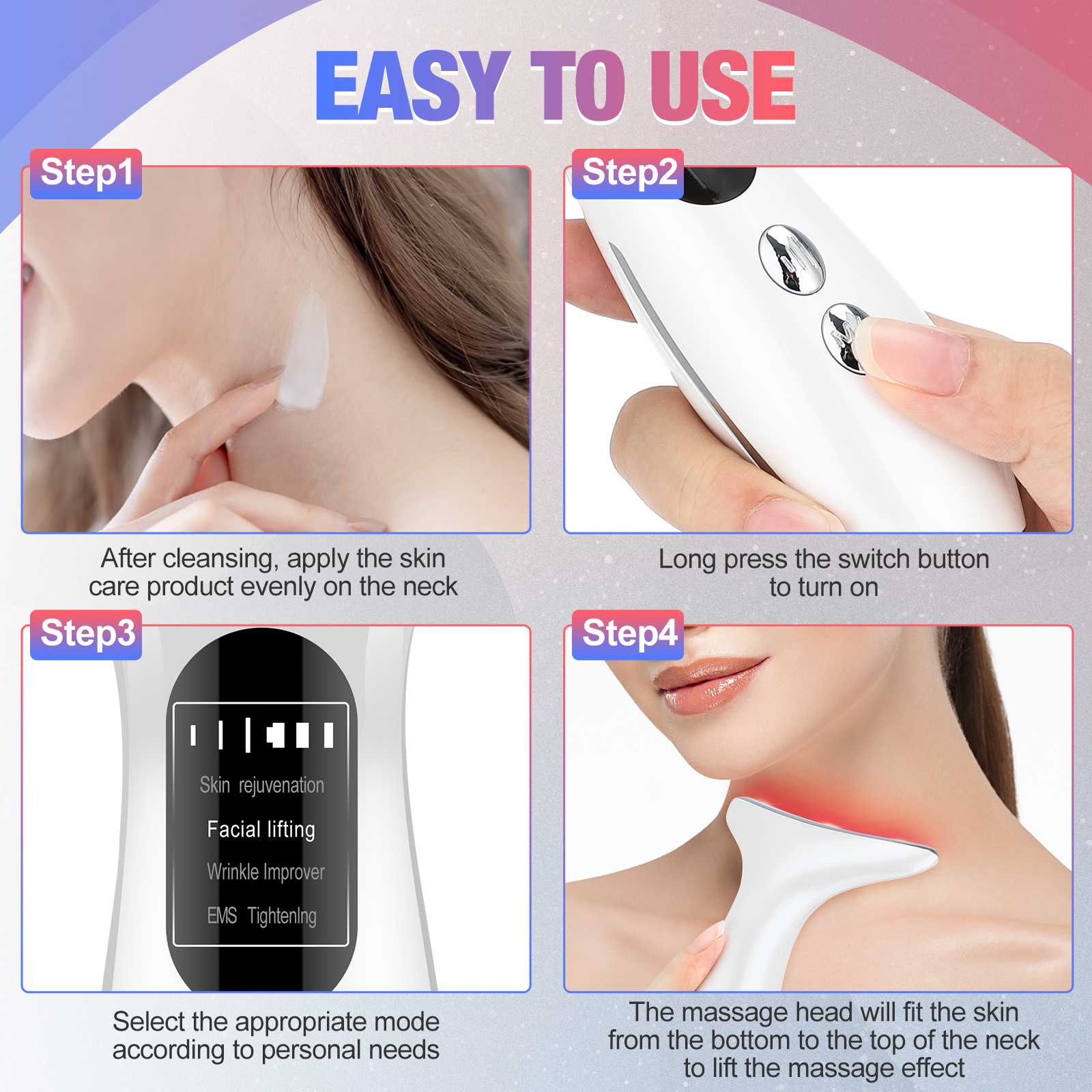 EMS Face Neck Lift Schoonheidsapparaat Gezichtsmassager LED Dubbele Kin Remover Huidverjonging Aanscherping Anti Rimpel