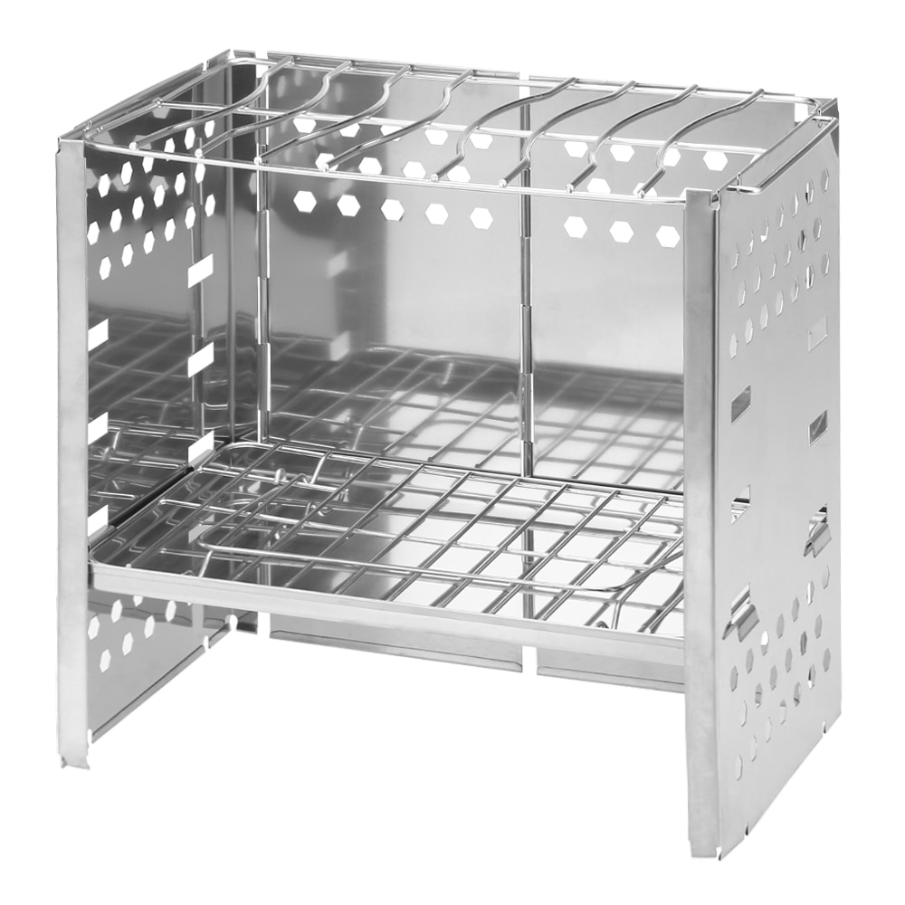 Folding Wood Burning Stove Camping Stove BBQ Cooker Barbecue Grill BBQ Grill for Outdoor Camping Picnic Backpacking