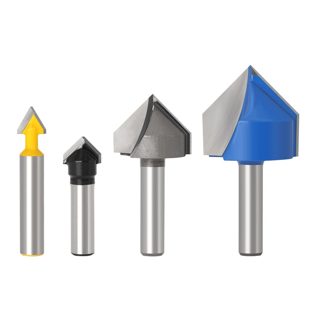1pc 8mm Shank 90 Degree V Groove Template V-Groove V Grooving Router Bit cleaning flush trim corner round cove box bits tools