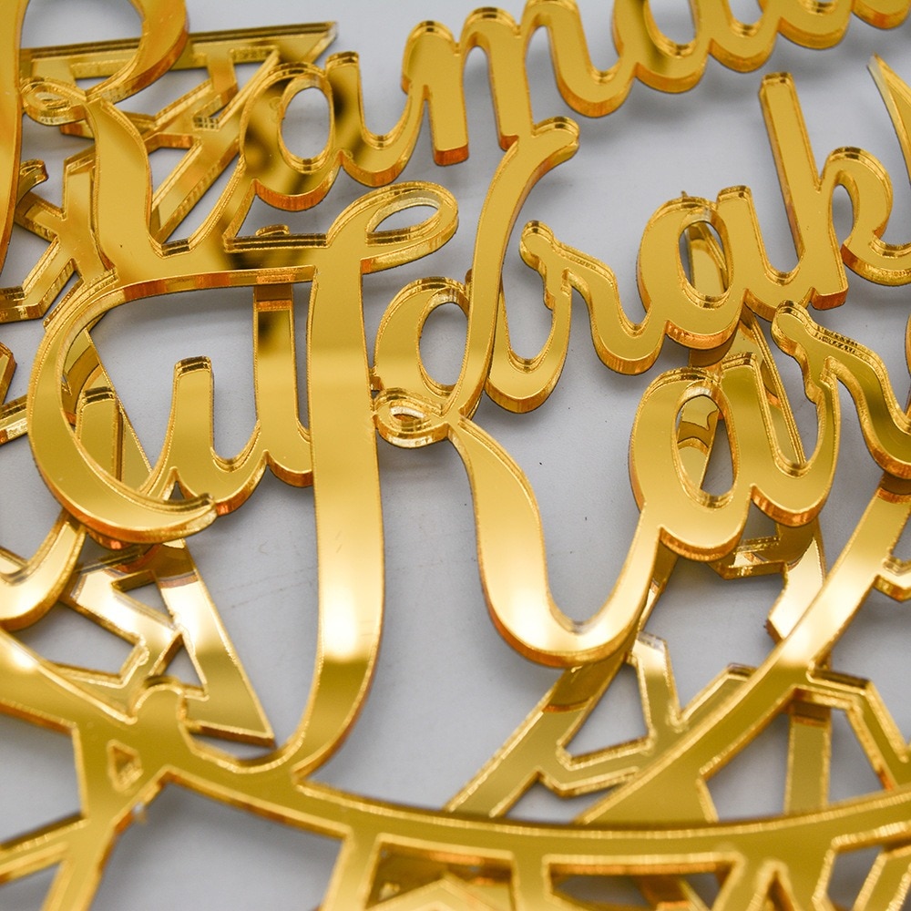 Ramadan dekoration glad eid mubarak islam akryl månestjerne skrivebordspynt hajj islamisk muslimsk festival festdekoration