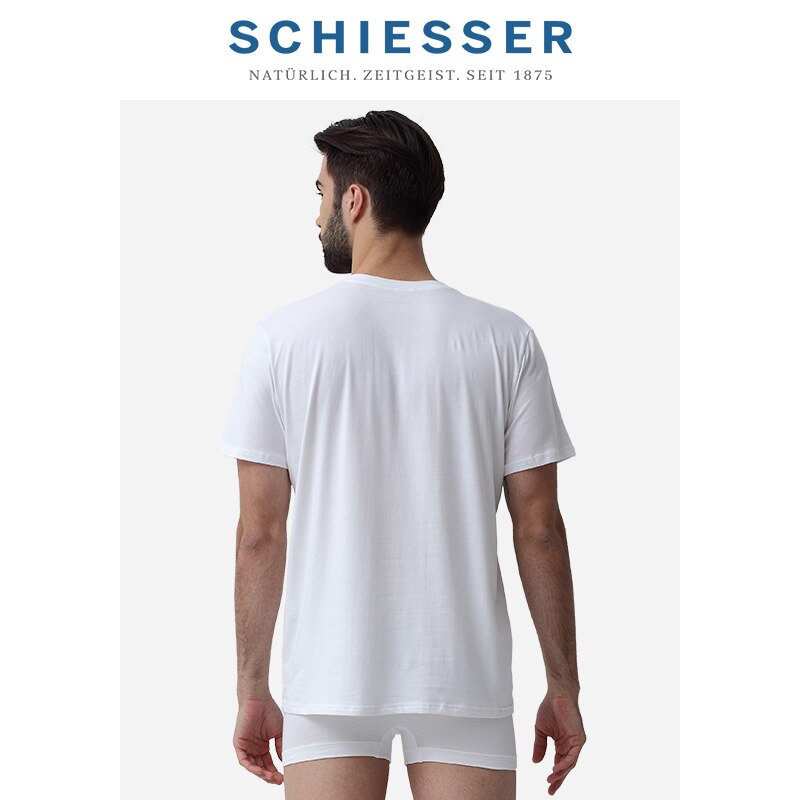 SCHIESSER 2-piece Men's Supima Cotton breathable round neck short-sleeved T-shirt E5/17095M