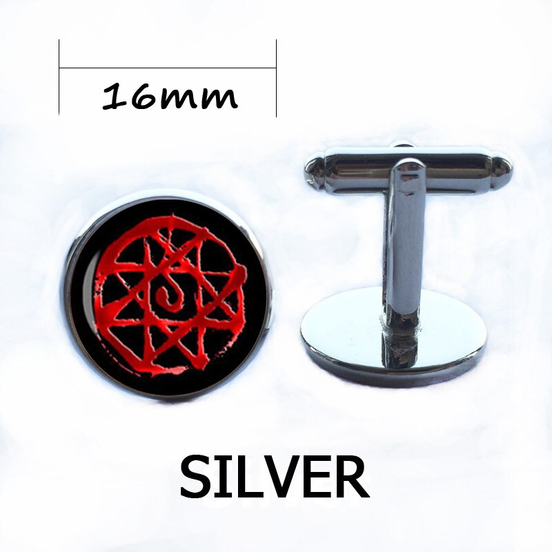 Full Metal Alchemist Necklace Full Metal Alchemist Pendant Glass Dome Pendant Necklace HZ1: cufflink 16mm