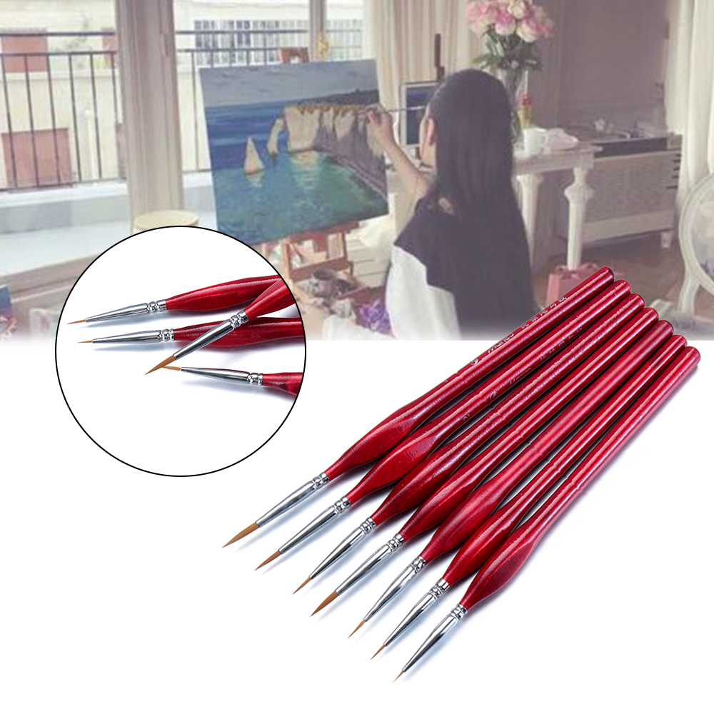 1PC Houten Handvat Nylon Haar Aquarel Haak Lijn Pen Penselen Tekening Borstel Schilderen Pen Kalligrafie Art Supplies