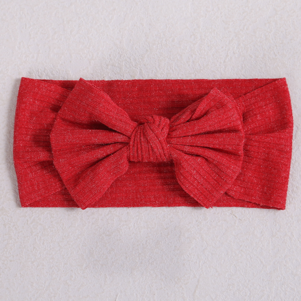 Diadema roja para niña recién nacida, accesorios para el cabello para niña, turbante con lazo sólido, diadema para niña: 3 dark red