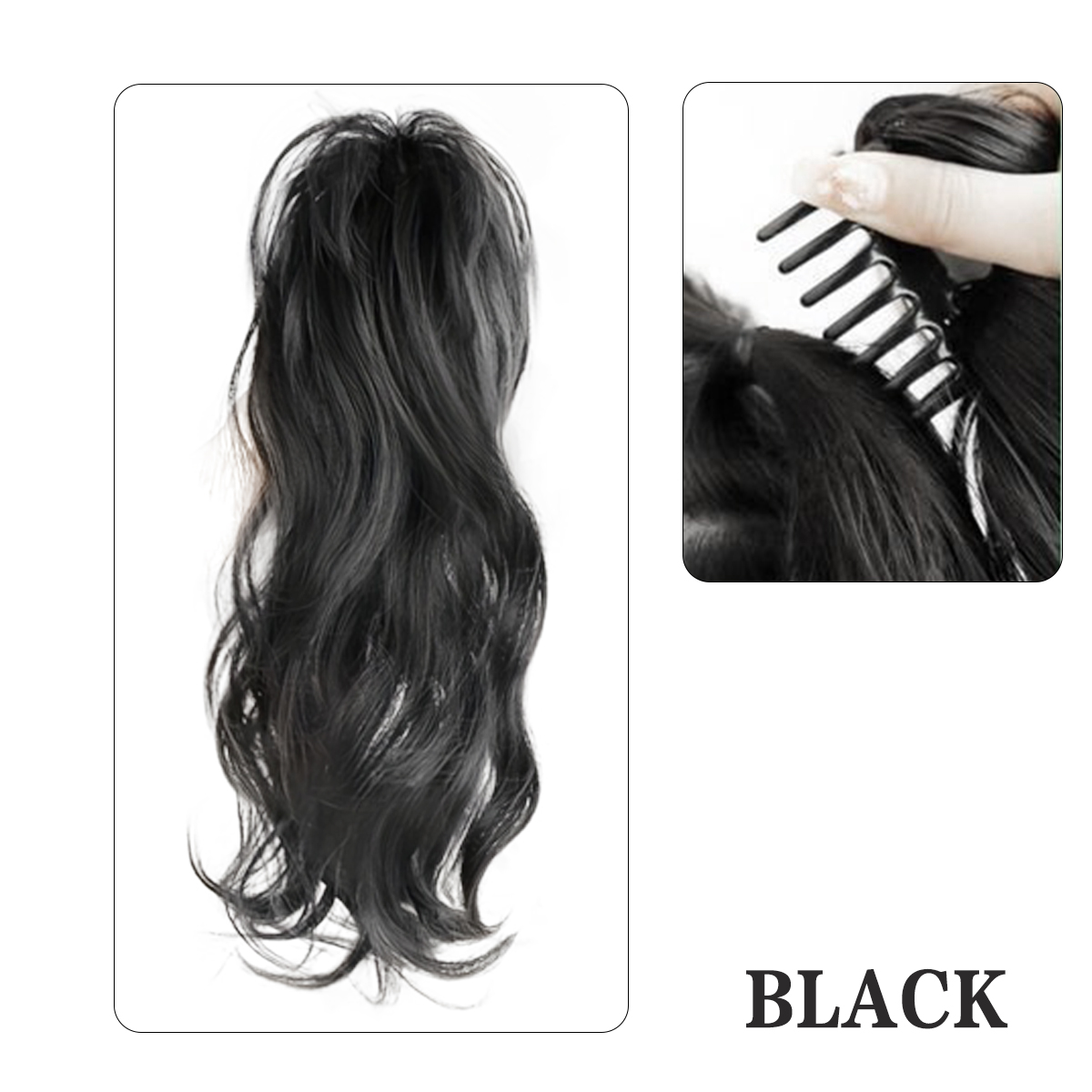14-Inch Curly Wavy Synthetic Ponytail Effortlessly Chic Hairpiece with Easy Claw Attachment Style for Women: T1B/613