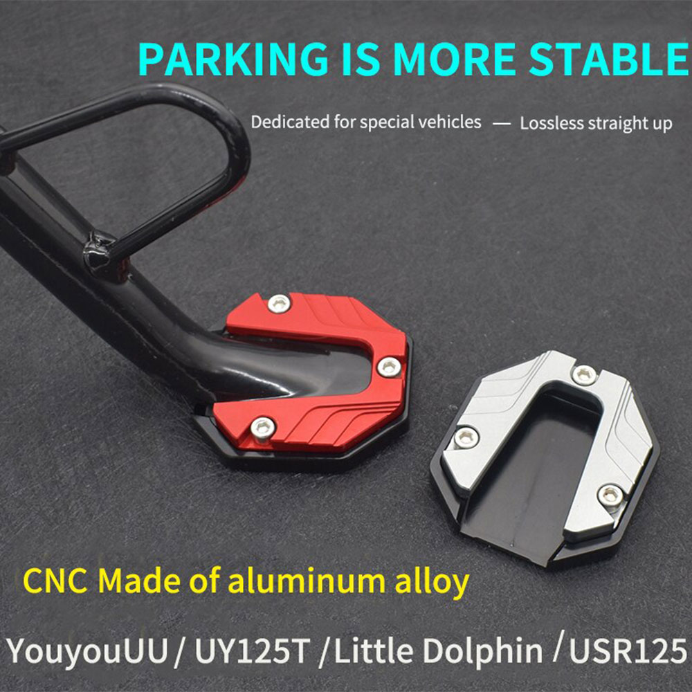 Aluminium Motorcycle Bike Kickstand Extender Voet Zijstandaard Extension Voet Pad Ondersteuning Plaat Motor Accessoires Parkeren