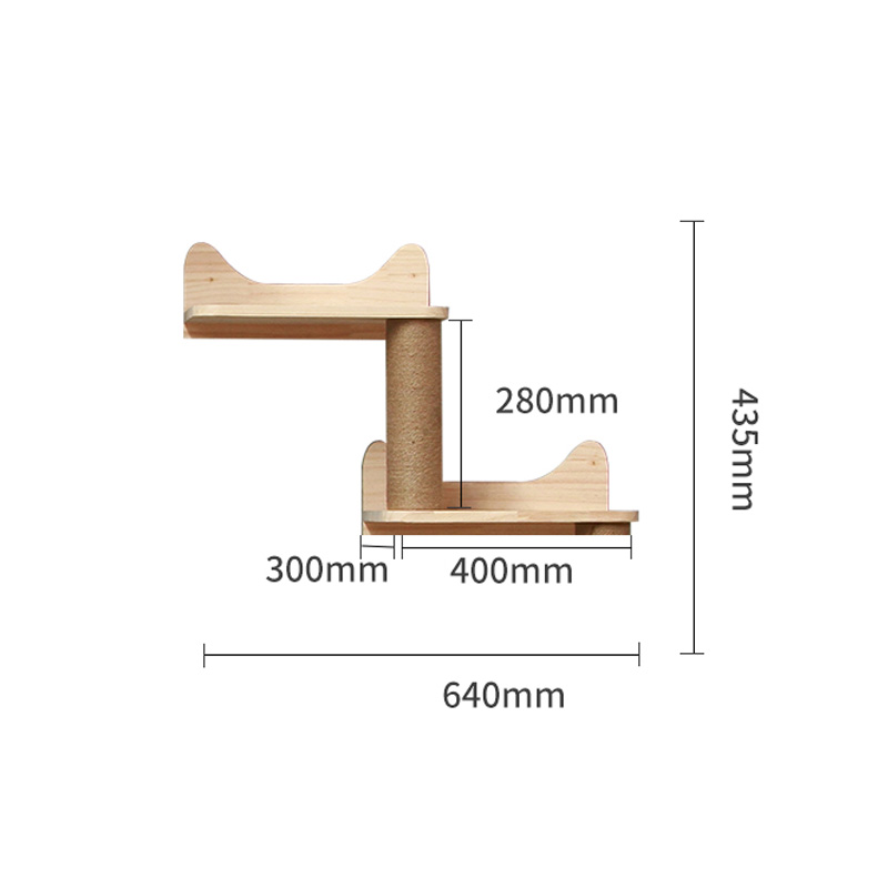 Amaca per gatti a parete letto mobili per animali domestici Set di mensole da parete per gattini gatto persico tiragraffi in legno Post da arrampicata Cat Tree House Toy