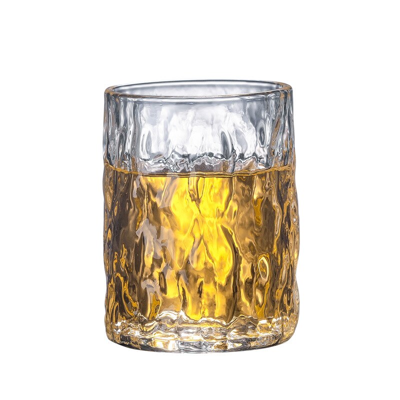 2pc Sets 120/260ml Whiskey Glass Cocktail Glass Lemon Cup Heat Resistant Patterned Glass Water Cup Juice Cup Beer Mug Round: 260ml X2