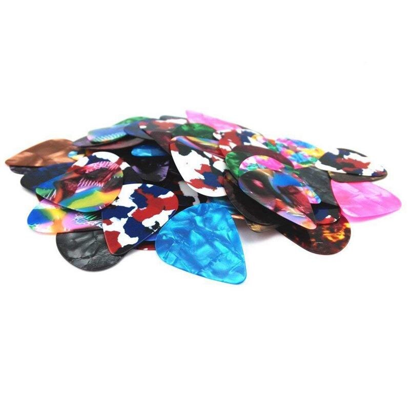 Paquete de 60 Arte Abstracto púas para guitarra coloridas única guitarra para el bajo eléctrico y las guitarras acústicas incluye 0,46mm 0,71mm 0