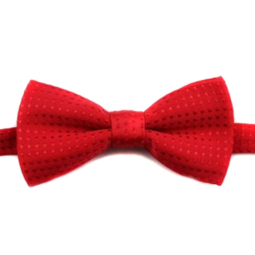 Formal Children's bow tie Polyester solid color Butterfly Wedding Party Dot Necktie Kid Suit Tuxedo Dicky Pet Bow Tie: Red