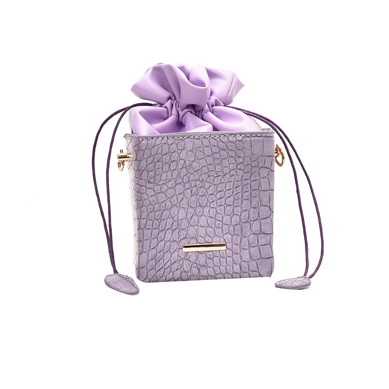 evening clutches and handbags crocodile pattern mini crossbody bag women with chain: PURPLE