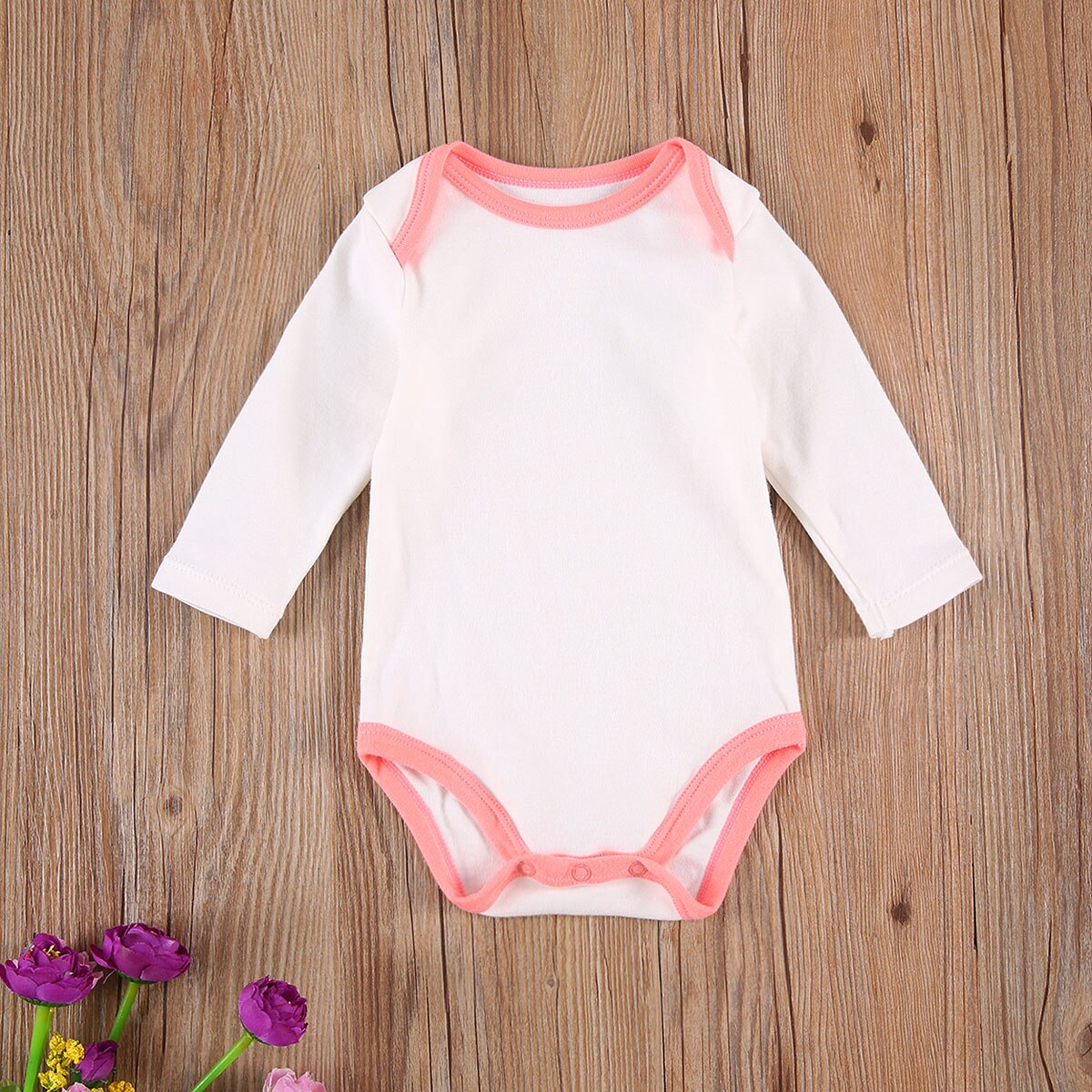 Enfant en bas âge côtelé tenue épissage couleur o-cou manches longues barboteuses haut pour bébé filles, garçons, 0-18 mois printemps automne