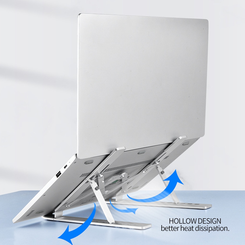 Folding Laptop Holder 7 Levels Adjustable Portable Tablet Notebook Bracket Aluminum Alloy Stand For Macbook Pro Air Thinkbook 14