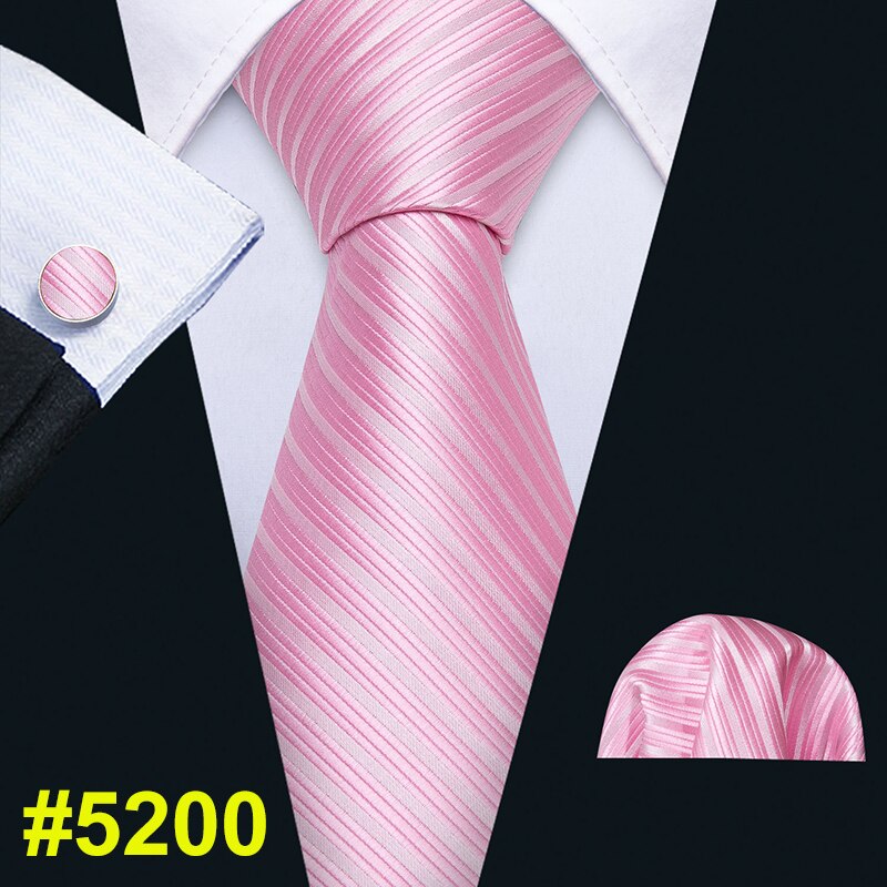 Men Tie Pink Floral Necktie Gravat Handkerchief Set Silk Ties For Men Wedding Party Business Barry.Wang FA-5246: FA-5200