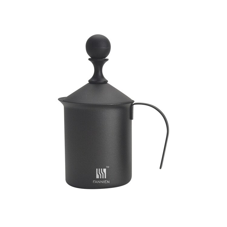 500/800ML Manual Milk Frother Stainless Steel Cappuccino Milk Creamer Milk Foam Mesh Coffee Foamer Creamer Kitchen Applicance: black 500ml