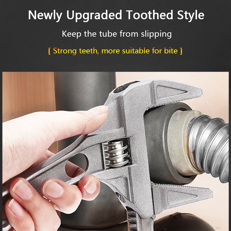 TOOLSAY Bathroom Adjustable Wrench for Tight Spaces Multifunction Spanner for Plumbing Task Pipe Tube Nut Toilet Sink Pool
