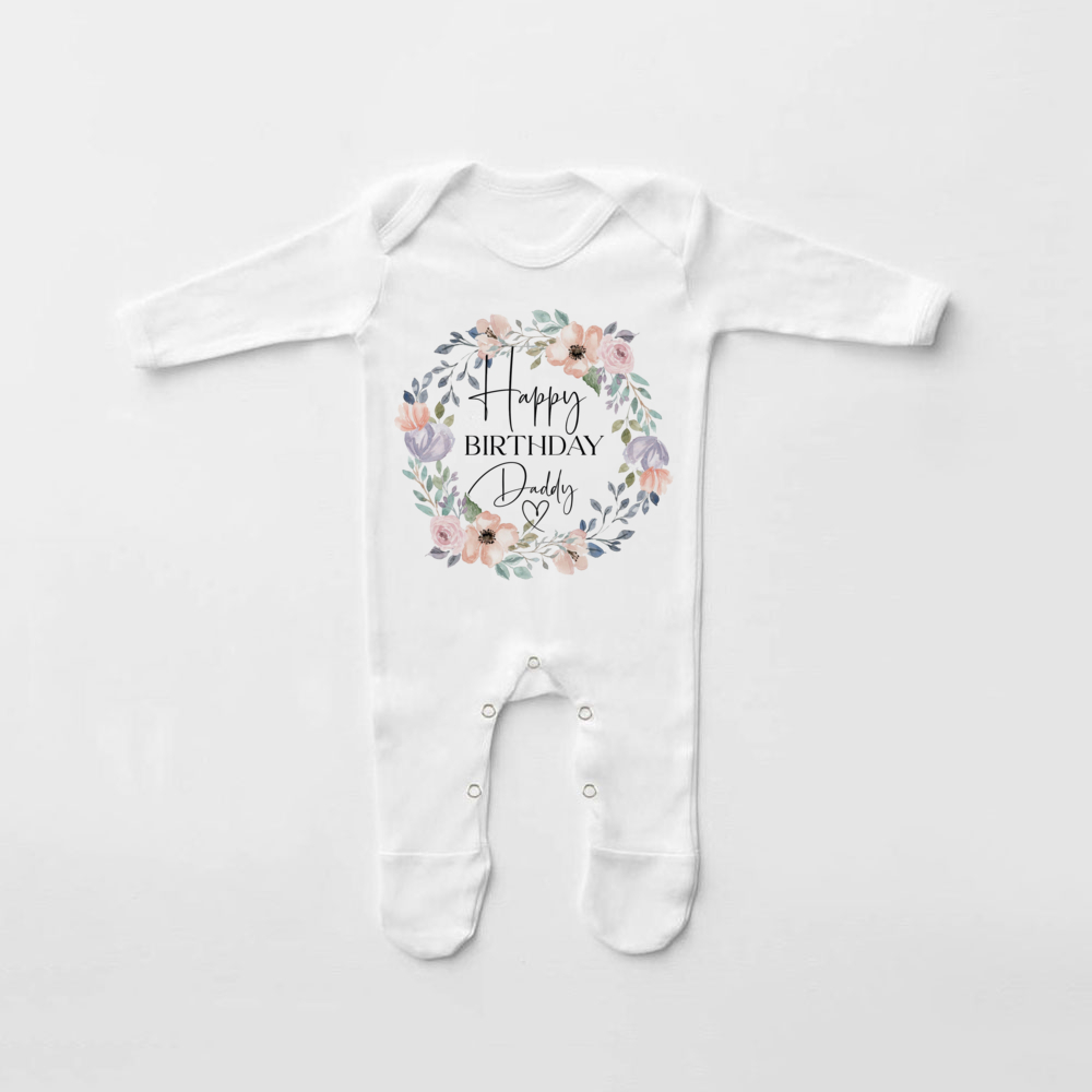 Babygrow-traje de dormir con estampado de feliz cumpleaños para papá, traje para bebé que viene a casa, de ducha para recién nacido, pijama infantil: Negro / 3M