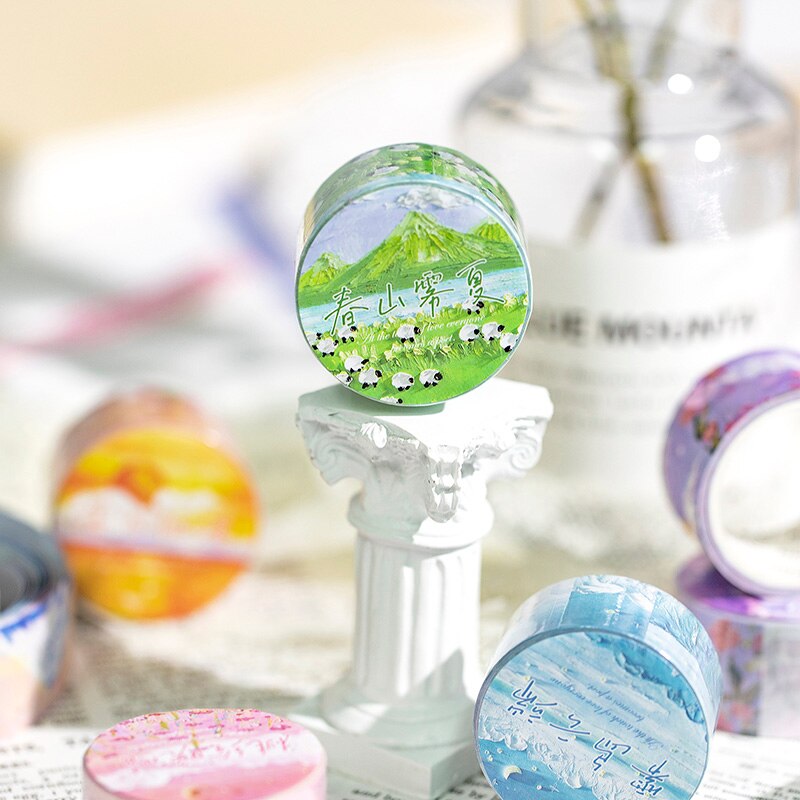 12Pcs Qinghuan In De Wereld Serie Decoratieve Verse Papier Masking Washi Tape
