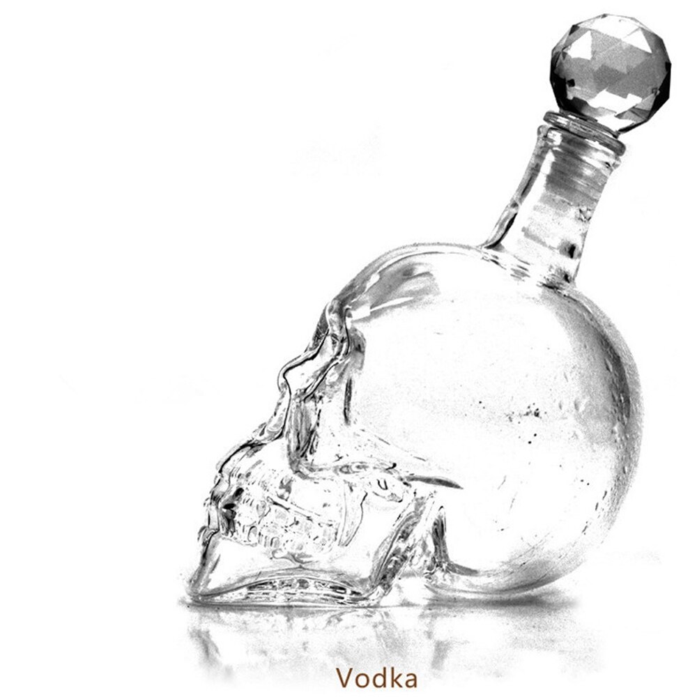 Til kraniet formet vin karaffel glasflaske krystal kraniet hoved vodka øl whisky skudt glas flaske kopper bar boligindretning: 350ml