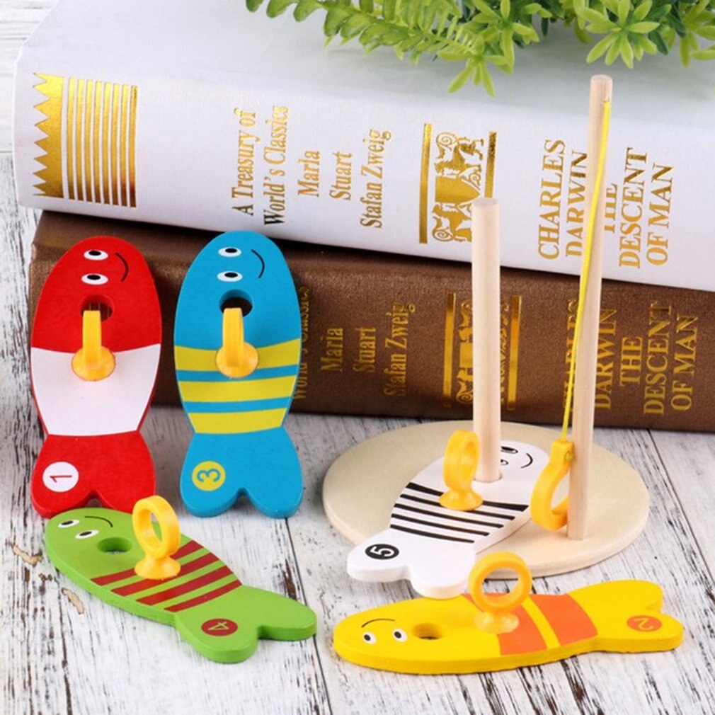 Cerioll Juego De Pesca Magnético De Madera Con 33 Piezas - Juguete Educativo Con 2 Cañas Y 31 Peces Con Letras, Ideal Para Niños De 2 A 6 Años