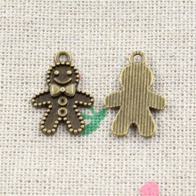 30pcs 18*12mm Antiek Brons Plated gingerbread man Charms Hanger voor Ketting Armband Sieraden DIY Handgemaakte