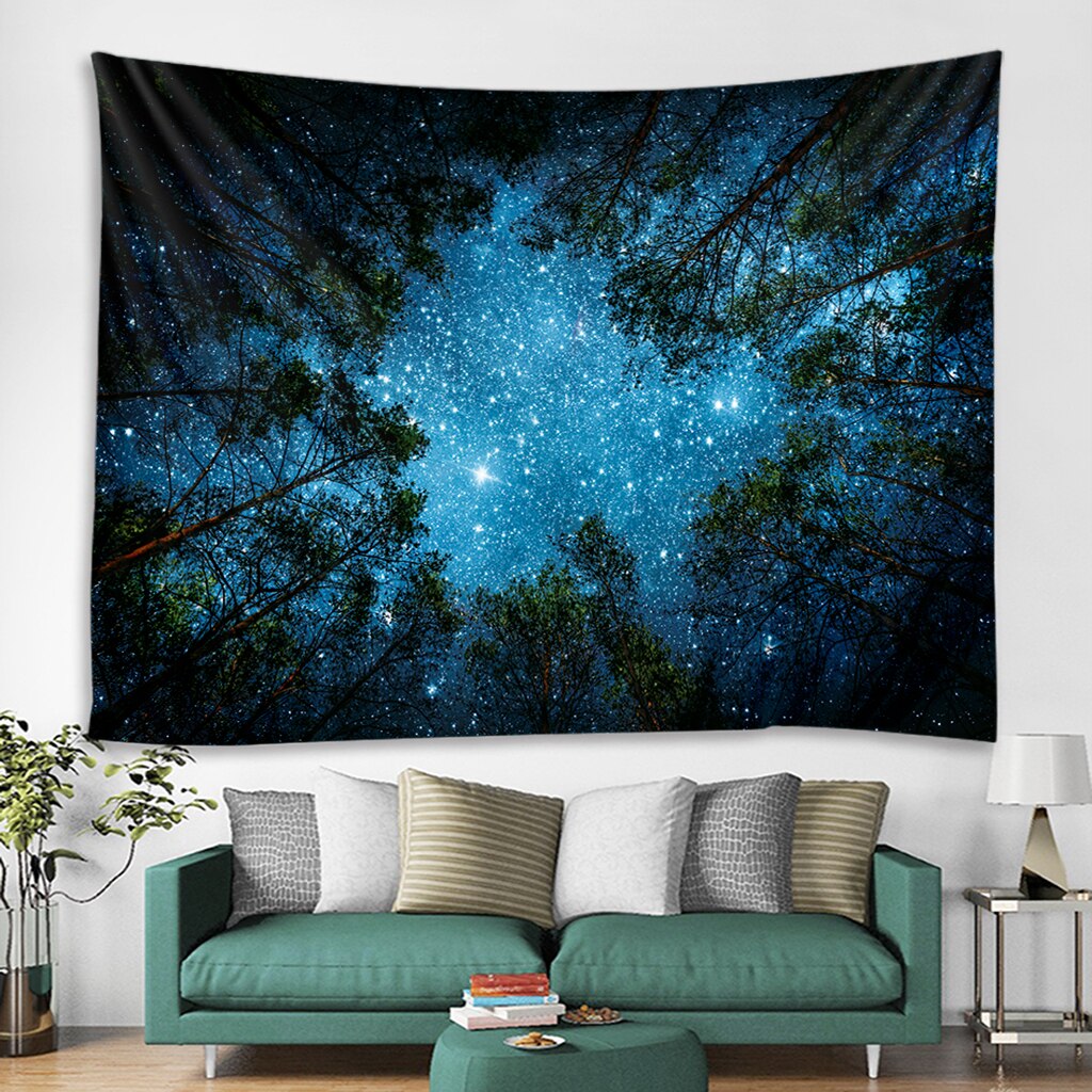 Naturskön gobeläng vägghängande naturlandskap gobeläng mandala himmel himmelskt tyg konst matta hem sovrum inredning