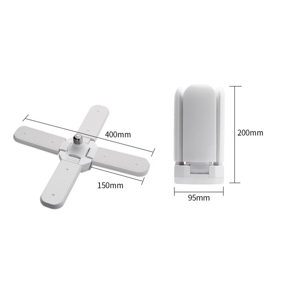 Foldable Fan Shaped Garage Ceiling Lamp LED Garage Lights Foldable E27 Bulb 2835 246LED Warehouse Market Lights: Default Title