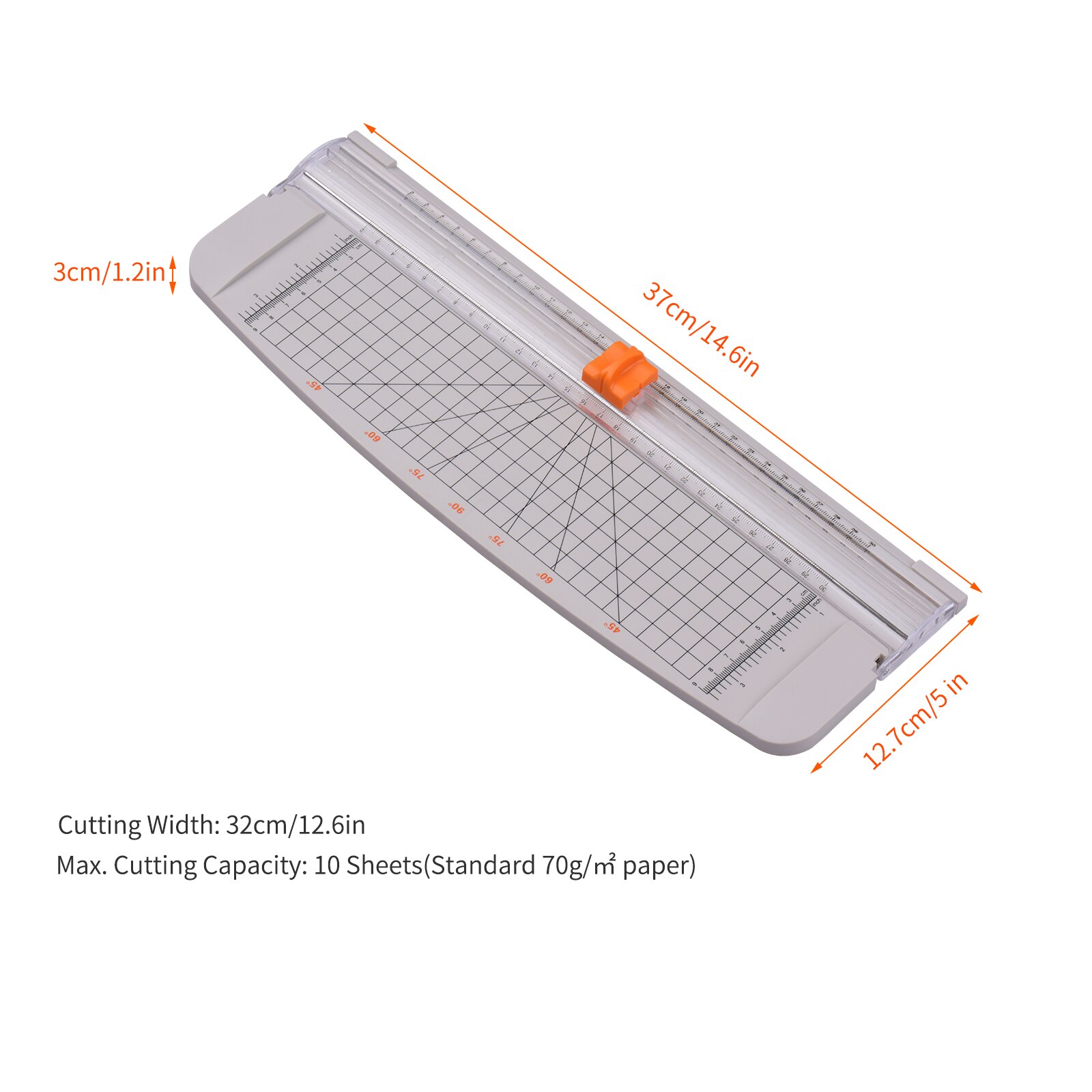 A4 Portable Paper Trimmer Paper Cutter Cutting Machine 12.6 Inch Cutting Length for Craft Paper Photo Laminated Paper Scrapbook