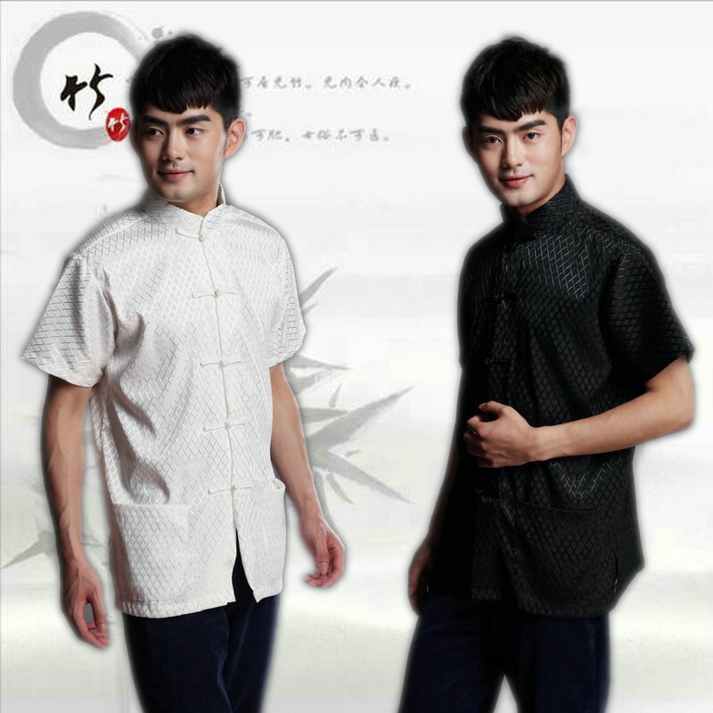 Men Traditional Chinese Clothing for Men Chinese Tang Costume Cheongsam Top Female Summer Shot Sleeve Shirt 16