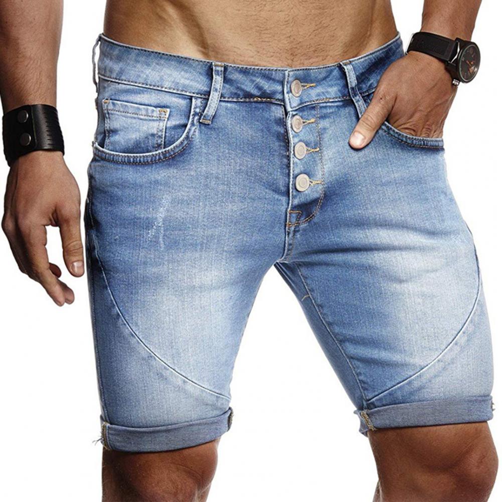 Men Shorts Denim Ripped Skin-friendly Polyester Summer Mens Short Pants for Daily Wear Summer Men