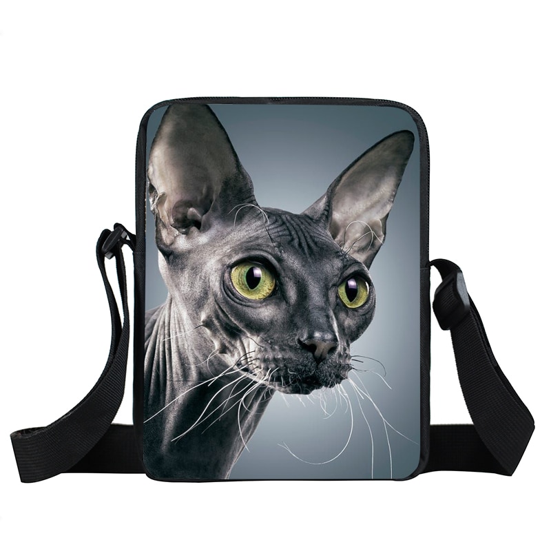 Cute Sphynx Cat Small Shoulder Bag Women Handbag Ladies Tote Leisure Crossbody Bags Girls Messenger Flap Bag Bookbag