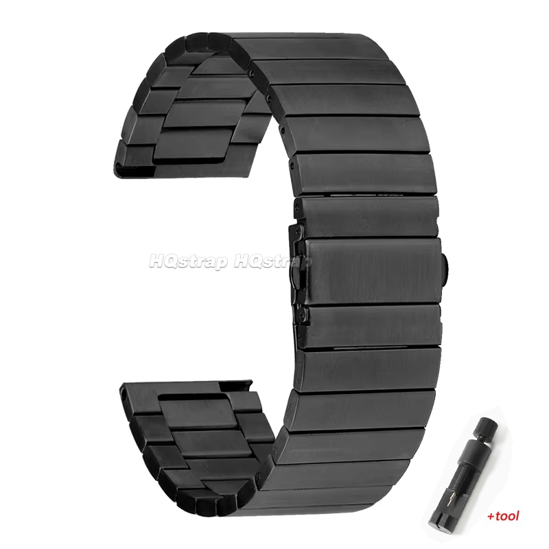 Solid Metal Watch Band 18mm 20mm 22mm 24mm Stainless Steel Wristband Smartwatch Replacement Strap Bracelet Watch Accessories: Blue Pink / 12mm