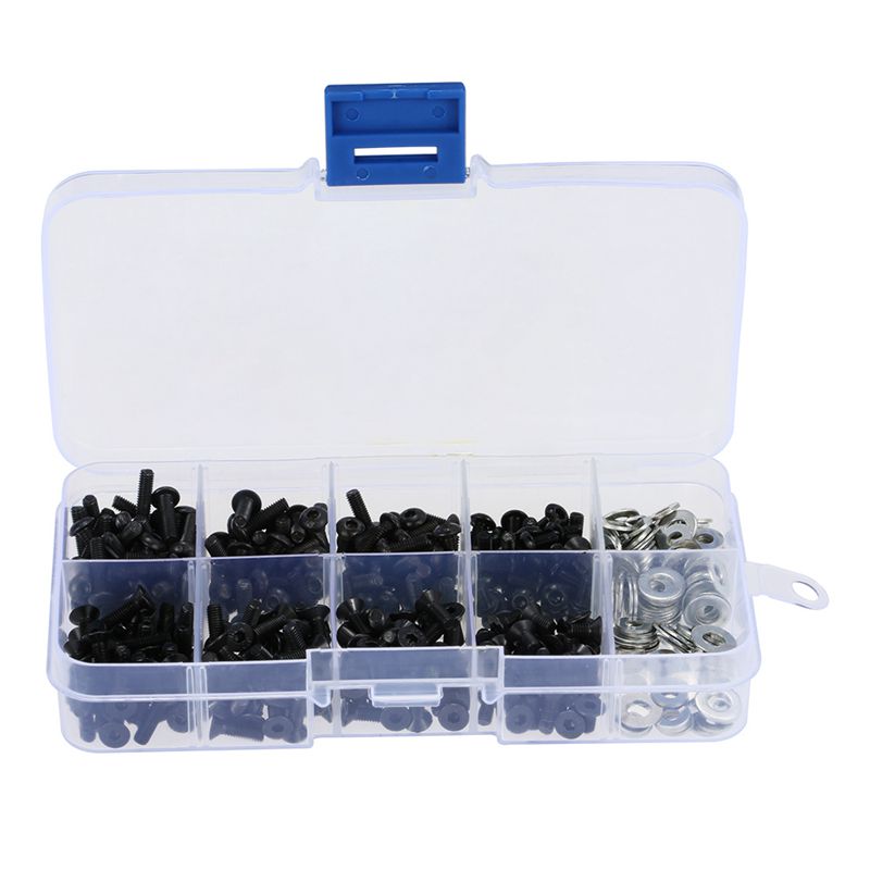 Screws Box Set for 1/10 HSP Traxxas Tamiya HPI Kyosho D90 SRC10 Remote Control RC Car Parts 180pcs