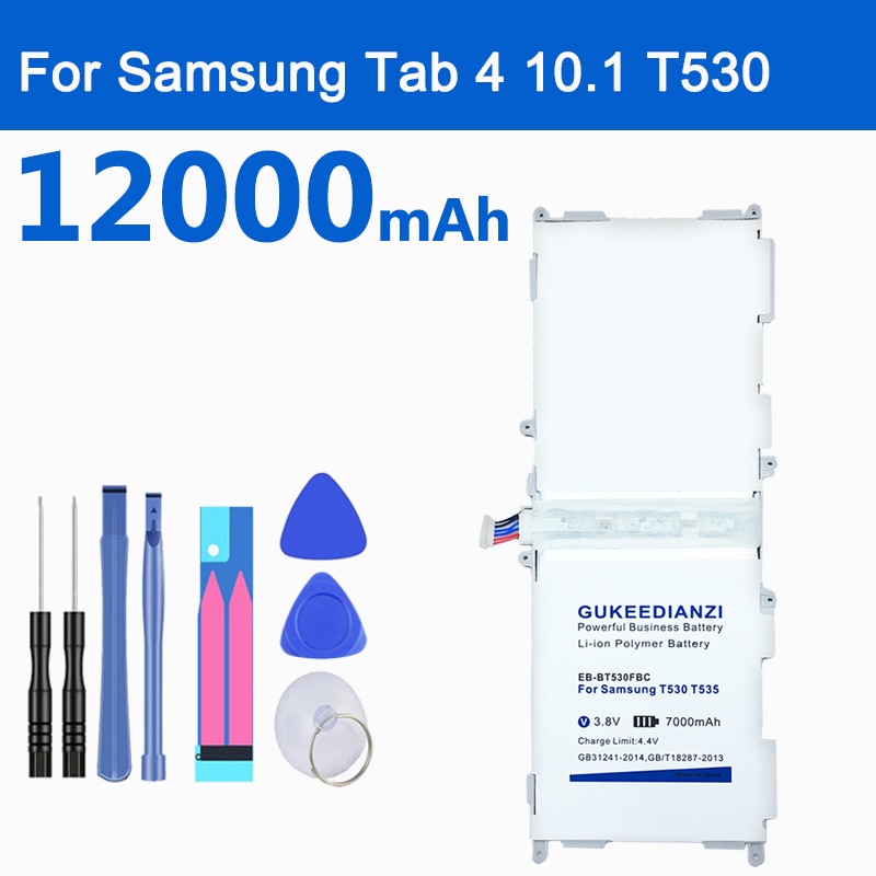 Batería de polímero de litio para Samsung GALAXY Tab 4, SM, T530, T531, T535, EB-BT530FBC, 12000mAh