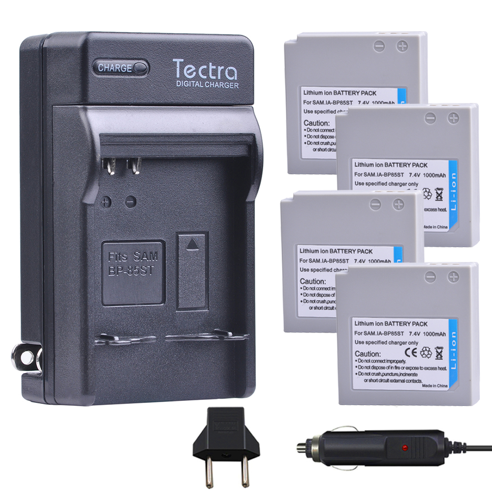 IA-BP85ST Battery / Charger for Samsung SC-HMX10 HMX10A HMX10C HMX10P HMX20 HMX20C MX10 MX10A MX10P MX10R SC-MX20 SC-MX20B: 4 Packs kit