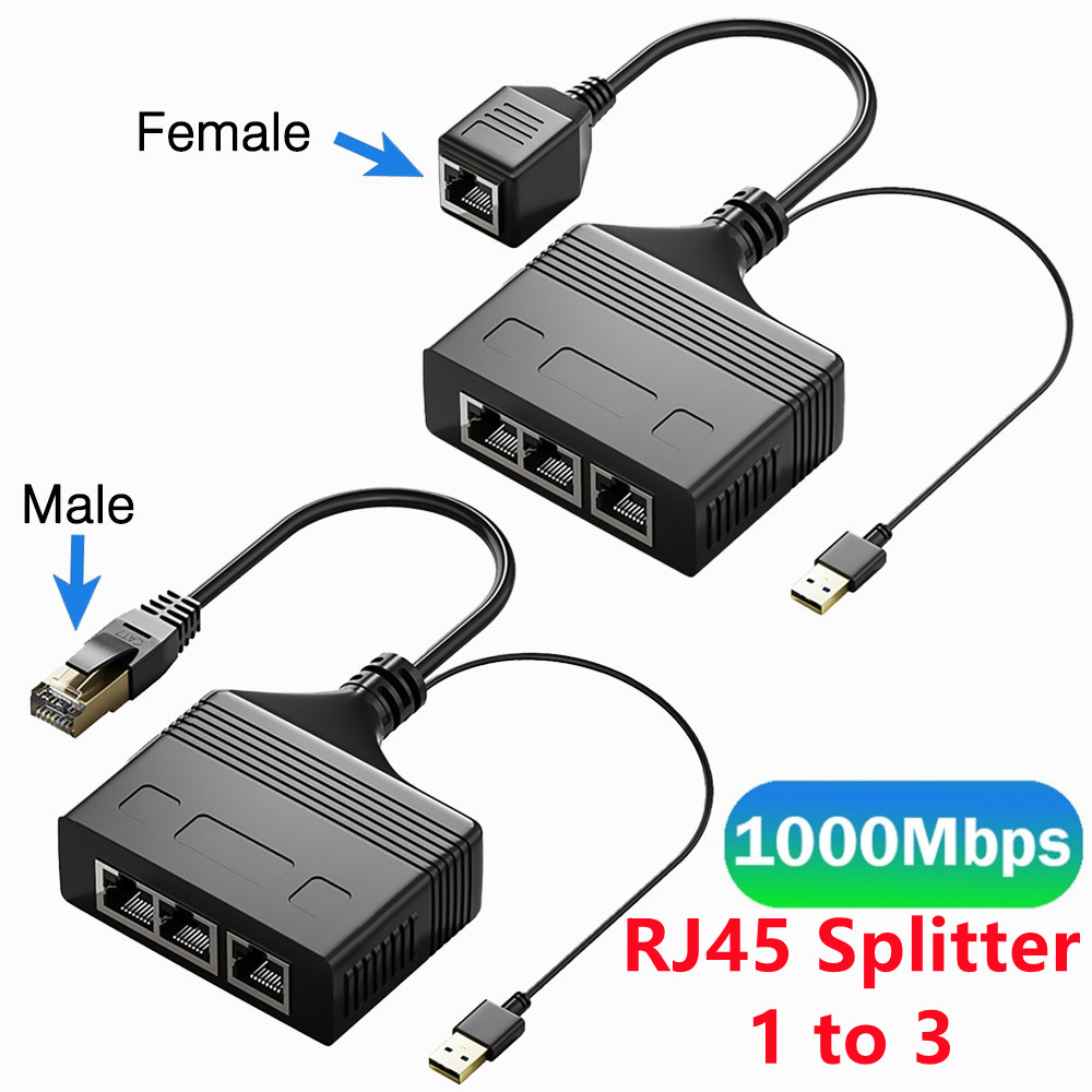 1 to 4 nettverk  rj45 splitter nettverkskabel splitterforlengeradapter kontakt fire enheter deler internett samtidig: Rød / 1.8m