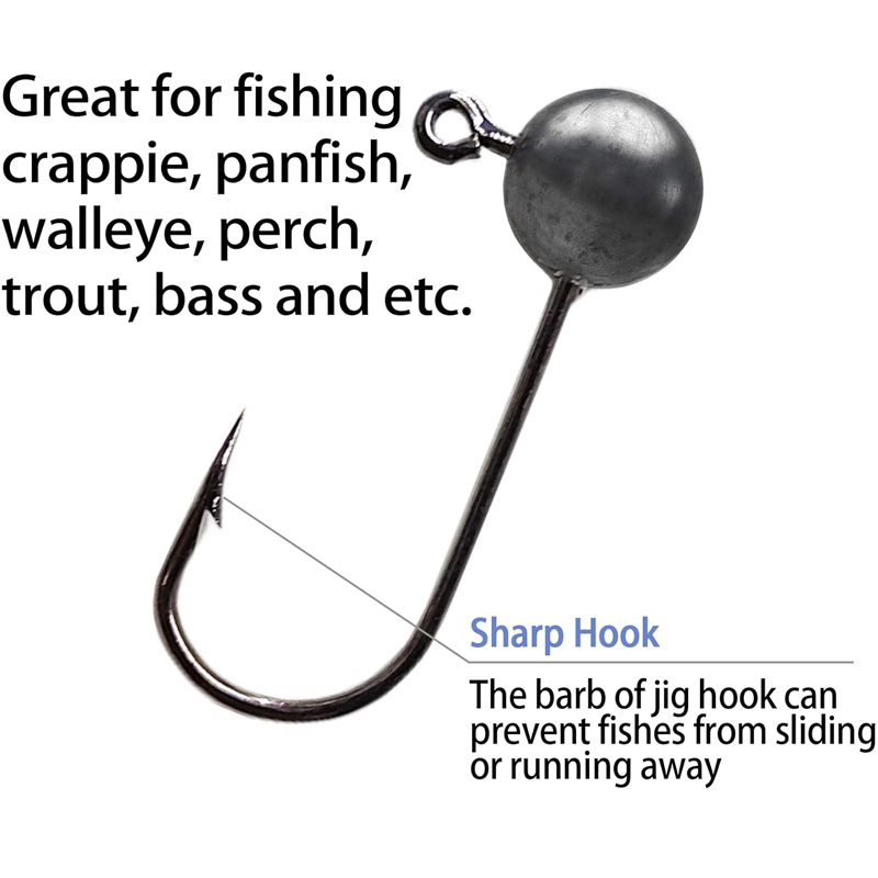 Juego de anzuelos de pesca de Color Original, accesorios de pesca de carpa, cabezal de anzuelo, equipo de artículos de pesca, tipo de pez de pesca de 0,45/1/2g, 50 Uds.