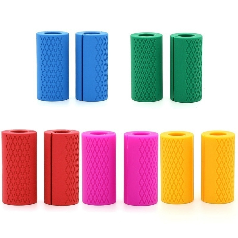 1 paar Siliconen Barbell Grips Halter Vet Grip Dikke Bar Handgrepen Pull Up Weightl Lfting Ondersteuning Anti-Slip Beschermen pad