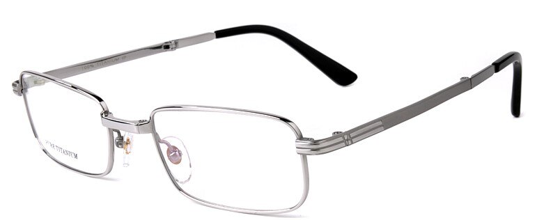 Folding frame Titanium Eyeglasses Frames Men Optical Glasses Frame Reading Clear Glasses Prescription Eyewear Lenses gold 6090: silver