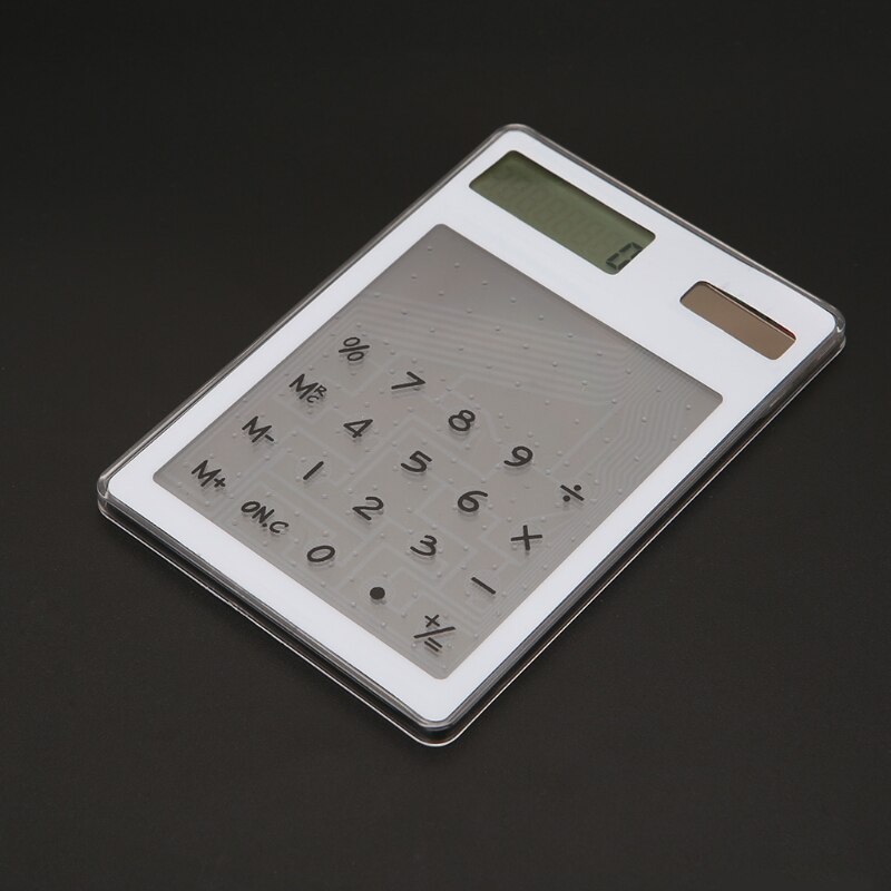 Slim LCD 8-Digit Display Clear Touch Screen Solar Calculator For School Office