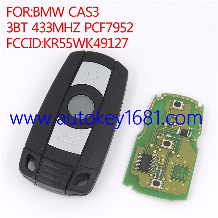 Afstandsbediening smart card auto sleutel voor BMW CAS3 1 3 5 7 Serie X5 X6 Z4 3 knop 433 MHz PCF7952 transponder chip FCCID: KR55WK49127
