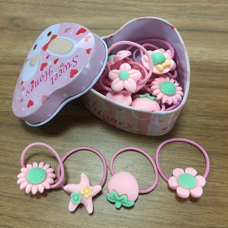 20 teile/los Mädchen Kawaii Elastische Haar Bands Headwear Scrunchies Gummibänder Stirnbänder Haar Zubehör Neue Geboren Baby Haar Band