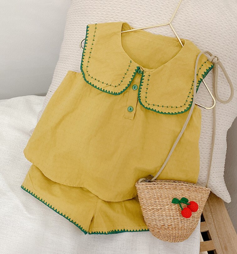 Babymeisjeskleding zomerkledingset katoenen t-shirt + shorts 2- delig kinderpak kindertrainingspak