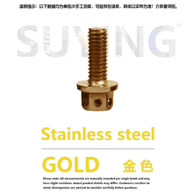 M6 M8 Burn Titanium screw 304 stainless steel with titanium plated blue gloden Hexagon Flange Head Screw bolts Electric: M12x1.25 / WHITE / model2