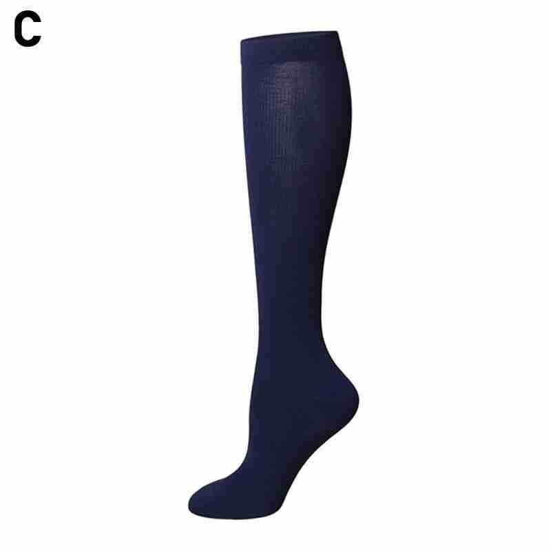 Chaussettes à Compression pour soulager les varices, bas de Compression pour les genoux, unisexe, couleur, cuisses hautes, chaussettes longues en Nylon,: C / S