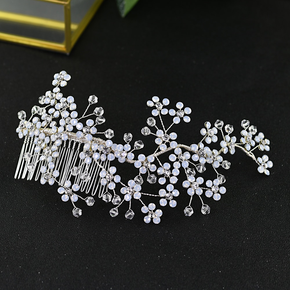 TRiXY H262 cristal peineta para novia de Clip de pelo peinetas para novia accesorios para el cabello de boda de diamantes de imitación peinetas para novia