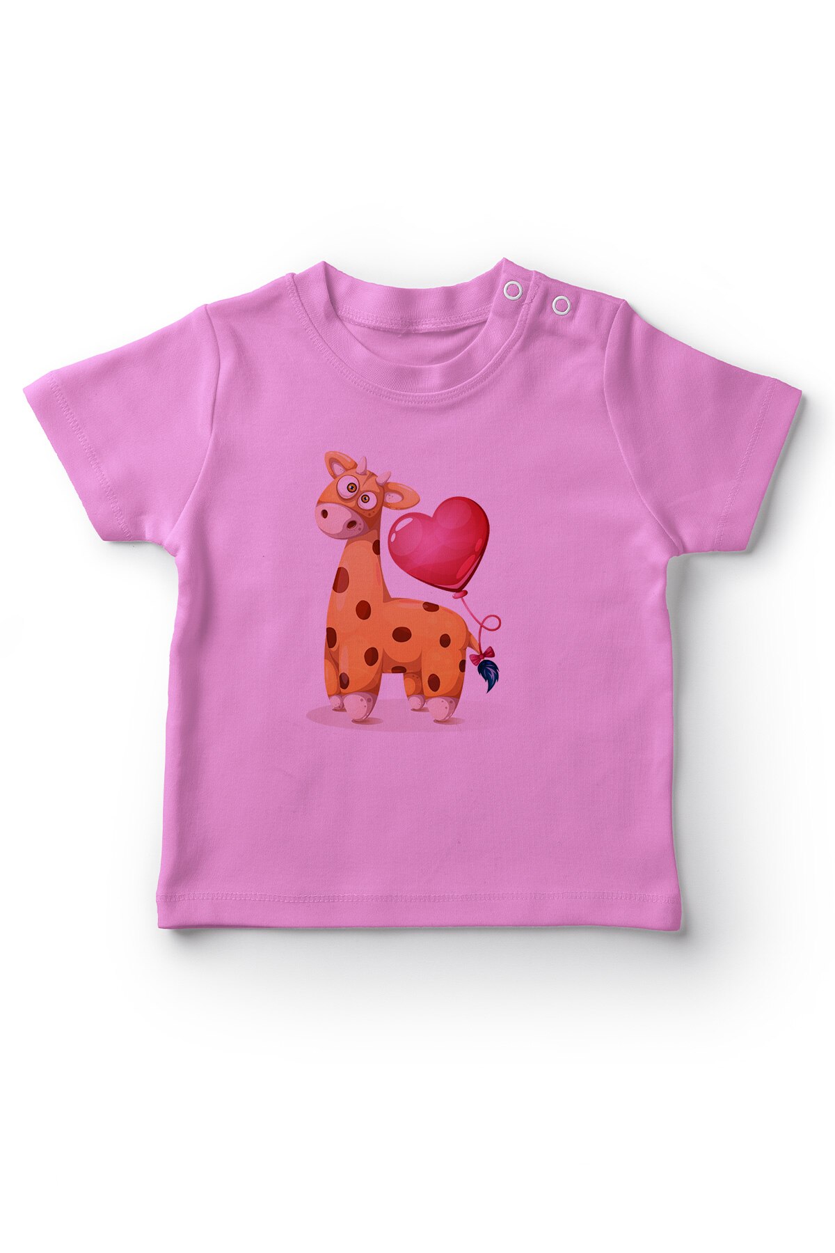 Angemiel Baby Staart Met Giraffe Baby Meisje T-shirt Roze