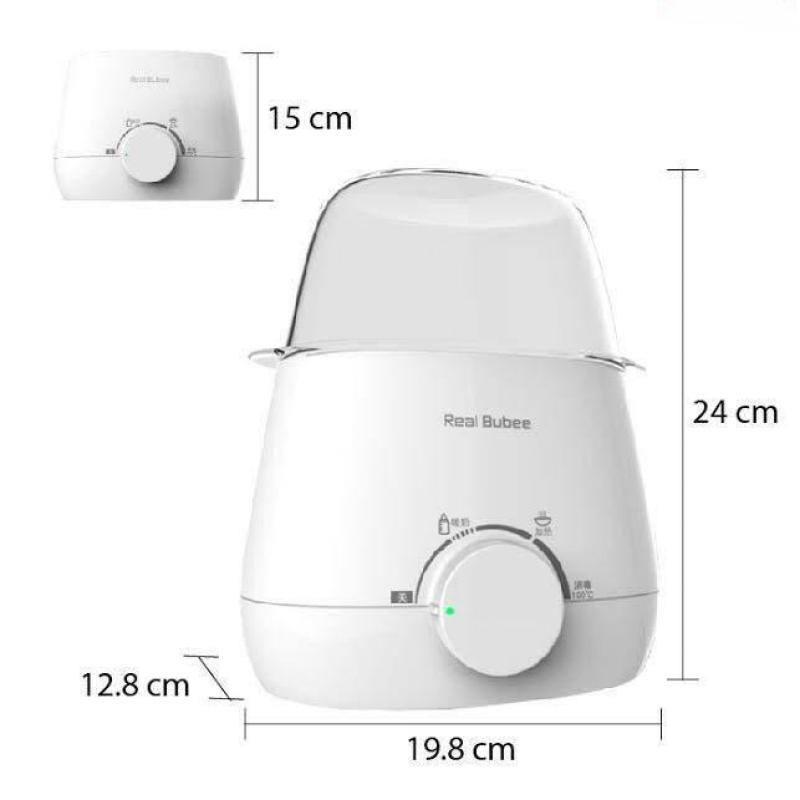 Real Bubee 3 In1 chauffe-lait pour double bouteilles stérilisateur à 3 broches et ensemble Anti-bactérien avec couvercle