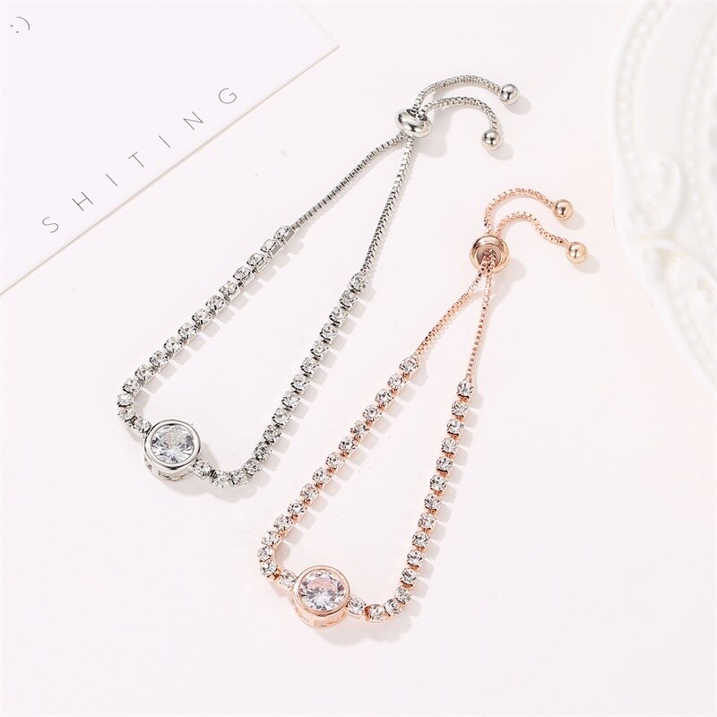 Neue rose gold liebe herz zirkon armband für frauen einfache strass damen armband CZ schmuck