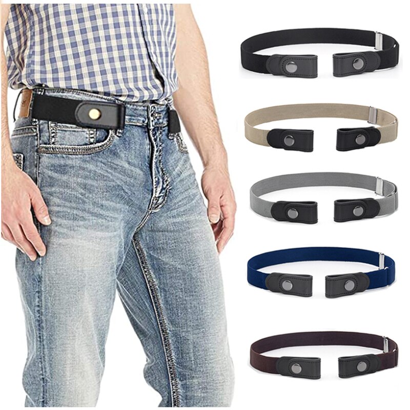 Cinturón elástico sin hebilla para hombre, sin hebilla, para pantalones vaqueros